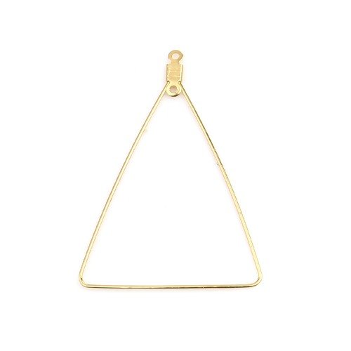 Bu11171005152055 pax 10 pendentifs anneaux connecteur forme triangle 47mm laiton couleur doré