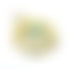 Ps11876216 pax 1 pendentif œil de protection médaillon style émaillés  avec strass 21 mm métal coloris doré et bleu turquoise
