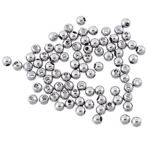 Ps1183592 pax 50 perles intercalaires billes 3mm acier inoxydable