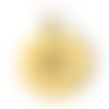 Ps110923616 pax 1 pendentif médaillon chance, grigri, oeil de la protection 12 mm, acier inoxydable 304 doré, pour bijoux raffinés