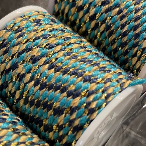 H11z003 lot de 4 metres de cordon tresse, fil metallise dore 1.5mm coloris d40