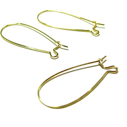 H11p22301g04 pax 10 boucles d'oreille dormeuses 33 par 12mm acier inoxydable 304, finition doré à l'or fin 18k