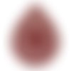 Ps11919134 pax 10 estampes, pendentifs goutte 29mm, métal finition rouge