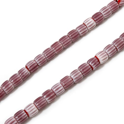 Ps110939832 pax 6 perles rondelles verre 8mm, verre millefiori fait main