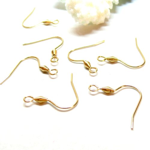 H11e46407g pax 10 boucles d'oreille crochet simple 21mm, acier inoxydable 304, doré à l'or fin 18k, pour la fabrication de bijoux