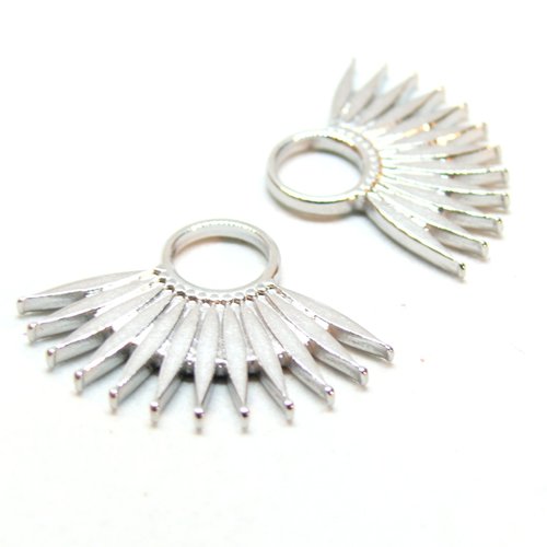 Bu112312141647353530 pax 1 pendentif eventail 28 mm, acier inoxydable 304 finition argenté
