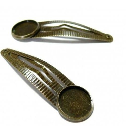 Bn1131074 lot de 10 supports de barrette clip strie 12mm, laiton finition bronze