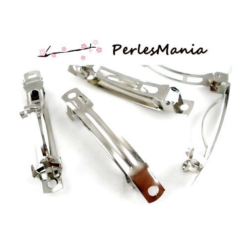Ps1110851 pax 10 supports de barrette clips 39 par 9mm, métal coloris argent platine