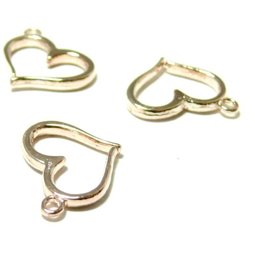 Ps11112822 pax 20 breloques pendentifs coeur, métal couleur or rose