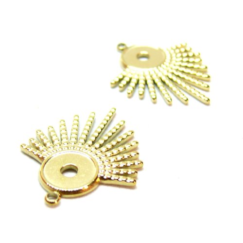 H11l269007g pax 1 pendentif eventail pour cabochon 8mm, acier inoxydable 304, finition doré 14k
