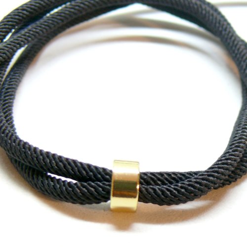 H11p11603g12 pax 1 support collier intercalaire, cordon nylon ajustable avec accroche slide, cuivre doré coloris noir