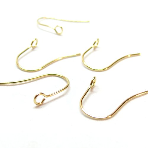 H11p16213gb01 pax 20 boucles d'oreille crochets 18 mm, acier inoxydable 316 chirurgical, finition doré à l'or fin 18k