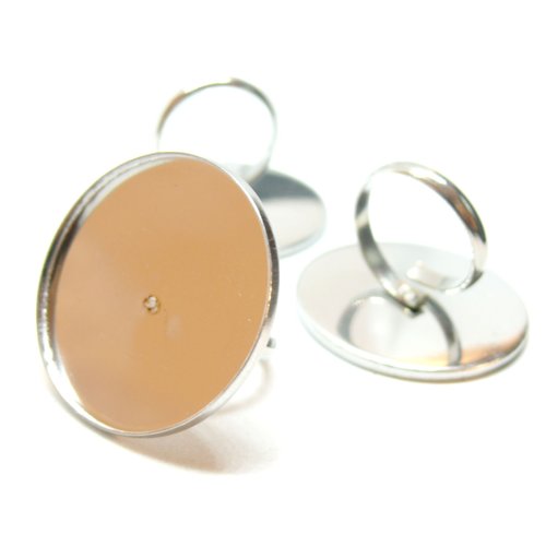 H11f14918pj pax 1 support de bague pour cabochon rond 30mm, acier inoxydable 304 finition argenté