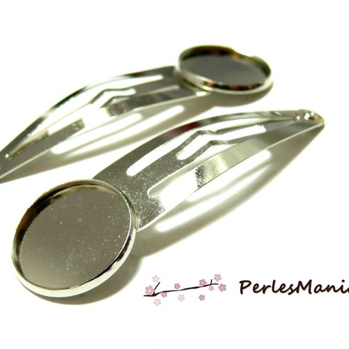 H11pw0001070ap pax 6 supports de barrette clip 12mm, métal finition argent platine