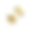 H11e19201g02 pax 2 boucles d'oreilles puce, cercle avec stries 4.5mm, acier inoxydable 316, doré à l'or fin 18k, avec embouts
