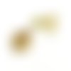 H11e19201g03 pax 2 boucles d'oreilles puce, cercle avec stries 7mm, acier inoxydable 316, doré à l'or fin 18k, avec embouts