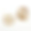 H11t05614g pax 2 boucles d'oreilles puce, cercle avec stries 17mm avec trou d'accroche, laiton doré à l'or fin 18k