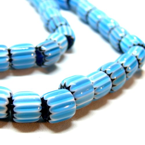 Ps110939830 pax 6 perles rondelles verre 8mm, verre millefiori fait main