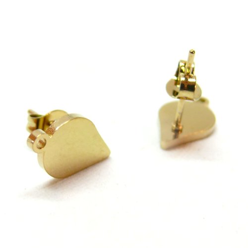 H11i20682g pax 4 boucles d' oreille, puce goutte 13mm avec attache , acier inoxydable 304 finition doré, placage ionique, avec embouts