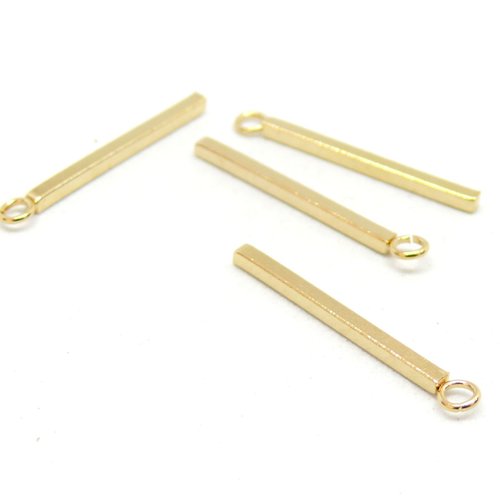 H11f15519gc pax 4 pendentifs, breloques tige 28mm, acier inoxydable 304, finition doré à l'or fin 24k