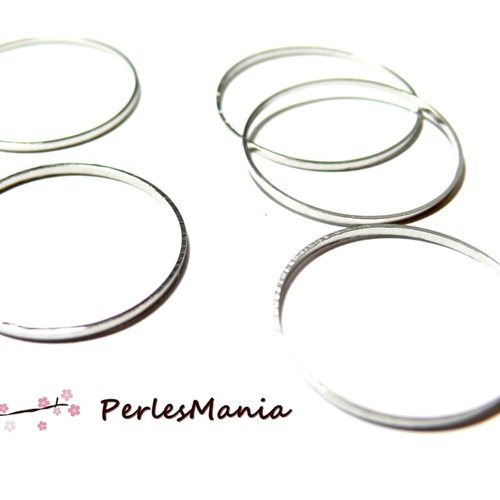 H11s327630 pax 10 anneaux connecteur fermé rond 30mm, laiton finition argent vif