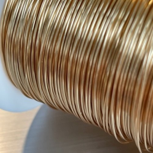 Hk001 lot de 10 mètres de fil de cuivre 0.3mm, finition doré à l'or fin 18k, jauge 28