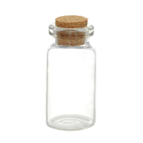 H11h00471 pax 5 flacons mini fiole en verre 40 par 22mm avec bouchon en liège