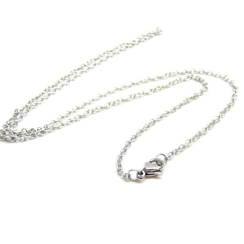H11p04501p pax 4 colliers 45 cm, maille 1.9 par 0.5 mm, acier inoxydable 304, finition argenté