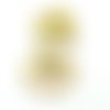 H11j401vc608 pax 1 pendentif, médaillon etoile 18.5mm et jaspe,acier inoxydable finition 304 doré à l'or fin 18k,placage sous vide