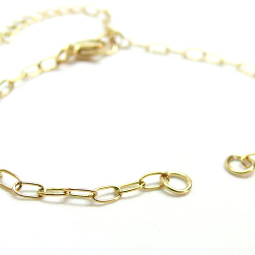 H11jb01129 pax 1 bracelet intercalaire maille cheval, avec chaine d'extension, acier inoxydable 304 finition doré