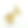 H11t05238ag pax 2 boucles d'oreille puces, clous rond martelé 8mm avec trou, acier inoxydable 304, finition doré à l' or fin 18k, embout
