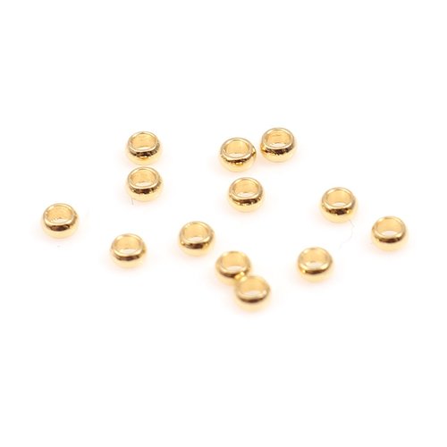 Ps110250298 pax 25 perles à écraser 1.5mm acier inoxydable 304, finition doré