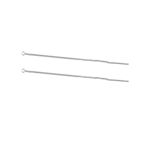 Ps11832653 pax 2 chaines pour boucle d'oreille 8 cm, acier inoxydable 304, finition argenté