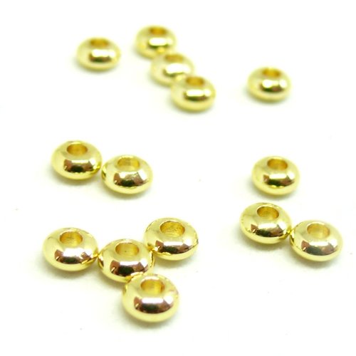 Ps11875177 pax 20 perles intercalaires rondelles 4mm epaisseur 2mm en acier inoxydable finition doré