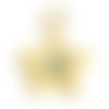 Ps11927319 pax 1 pendentif etoile avec rhinestone bleu 9.5mm, acier inoxydable 304 finition doré, placage sous vide