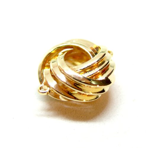 Ps110935954 pax 1 connecteur, forme géométrique, noeud d'amour 14mm, laiton finition doré, pour création de bijoux raffinés