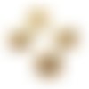 H11f72779g pax 4 coupelles fleurs 13.5mm, laiton finition doré à l'or fin 18k
