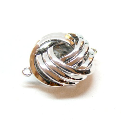 Ps110935955 pax 1 connecteur, forme géométrique, noeud d'amour 14m, laiton finition platinum, pour création de bijoux raffinés