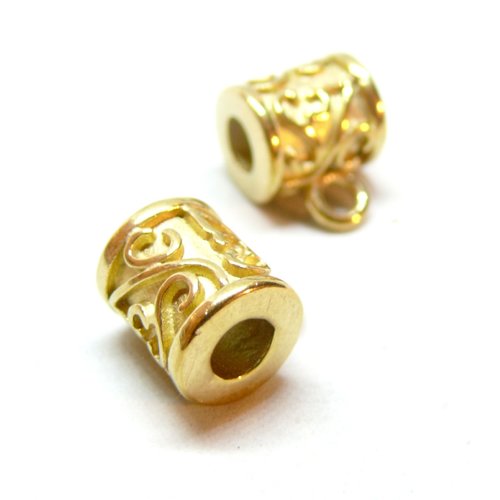 H11h36813g pax 1 bélière tube boho chic, acier inoxydable 304, finition doré ionique