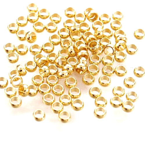 H11j0jmn012 pax 200 perles à écraser 2.5mm, laiton finition doré
