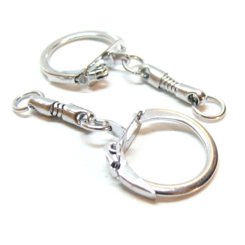 Ps1112282 pax 5 portes clefs, porte-clefs 5cm avec chaînette, métal finition argenté
