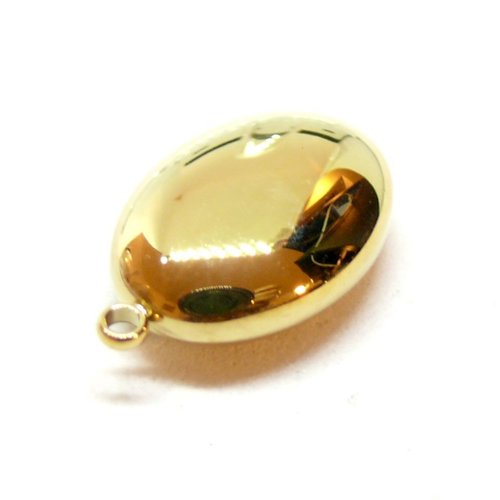 Ps11944324 pax 1 pendentif ovale 3d, acier inoxydable 304, finition doré à l'or fin 14k, placage pvd