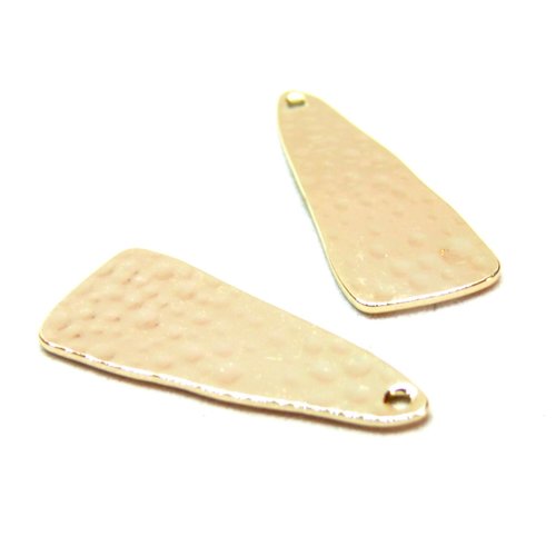 Ps110120250 pax 2 pendentifs géométrique triangle martelé 26mm, laiton, finition doré à l'or fin 18k