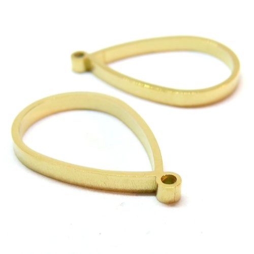 H11k20814g pax 1 pendentif forme géométrique, goutte, acier inoxydable 304 finition doré à l'or fin 24k, placage ionique