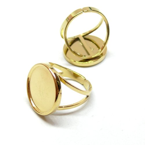 H11z01841g pax 1 support de bague anneau double 16mm, acier inoxydable 304, finition doré à l'or fin 18k