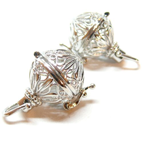 H11d02501ap pax 1 pendentif cage bola grossesse art nouveau 14mm, finition argent platine