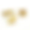H11l024003g05 pax 2 boucles d'oreilles,puces losange martelées 12mm ,trou et embouts poussoirs, acier inoxydable, finition dore à l'or 18k