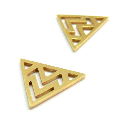 H11t054jn7882 pax 1 connecteur triangle art déco 17mm, acier inoxydable, finition doré