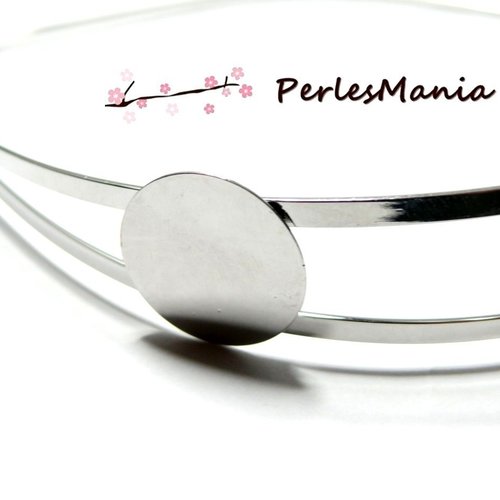 Bn113236 pax 1 serre tête modèle double plateau lisse 20mm, laiton finition argent platine, accessoire diy