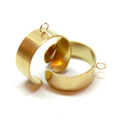 H11z09103g ref 01 pax 2 supports de bague largueur 8mm, acier inoxydable 304, finition doré à l'or fin 18k